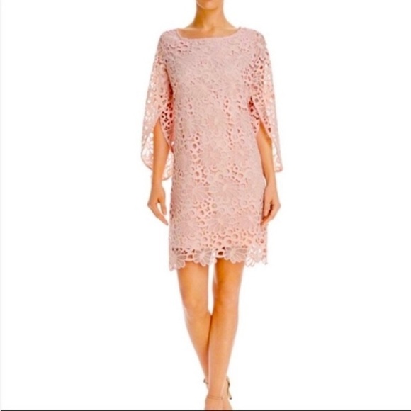 Nanette Lapore NWT lace dress tulip sleeve wedding baby shower barely blush pink - Picture 16 of 16